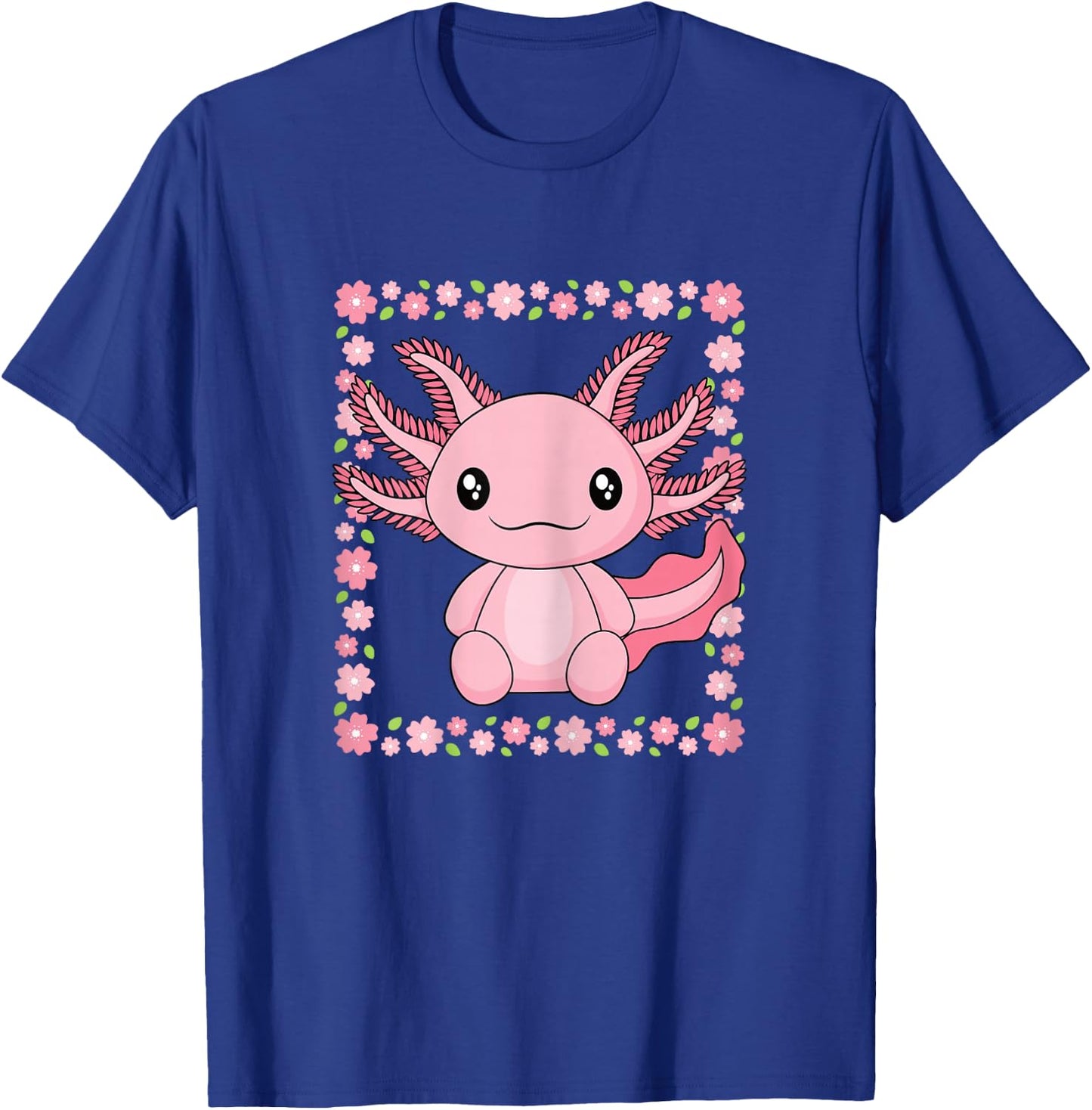 Cute Kawaii Axolotl Lover Women Girls Kids T-Shirt - T-Shirt | Royal