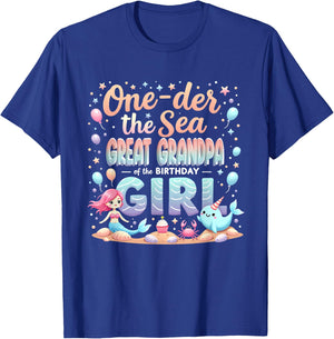 One Der The Sea Great Grandpa Of The Birthday Girl T-Shirt - T-Shirt | Royal