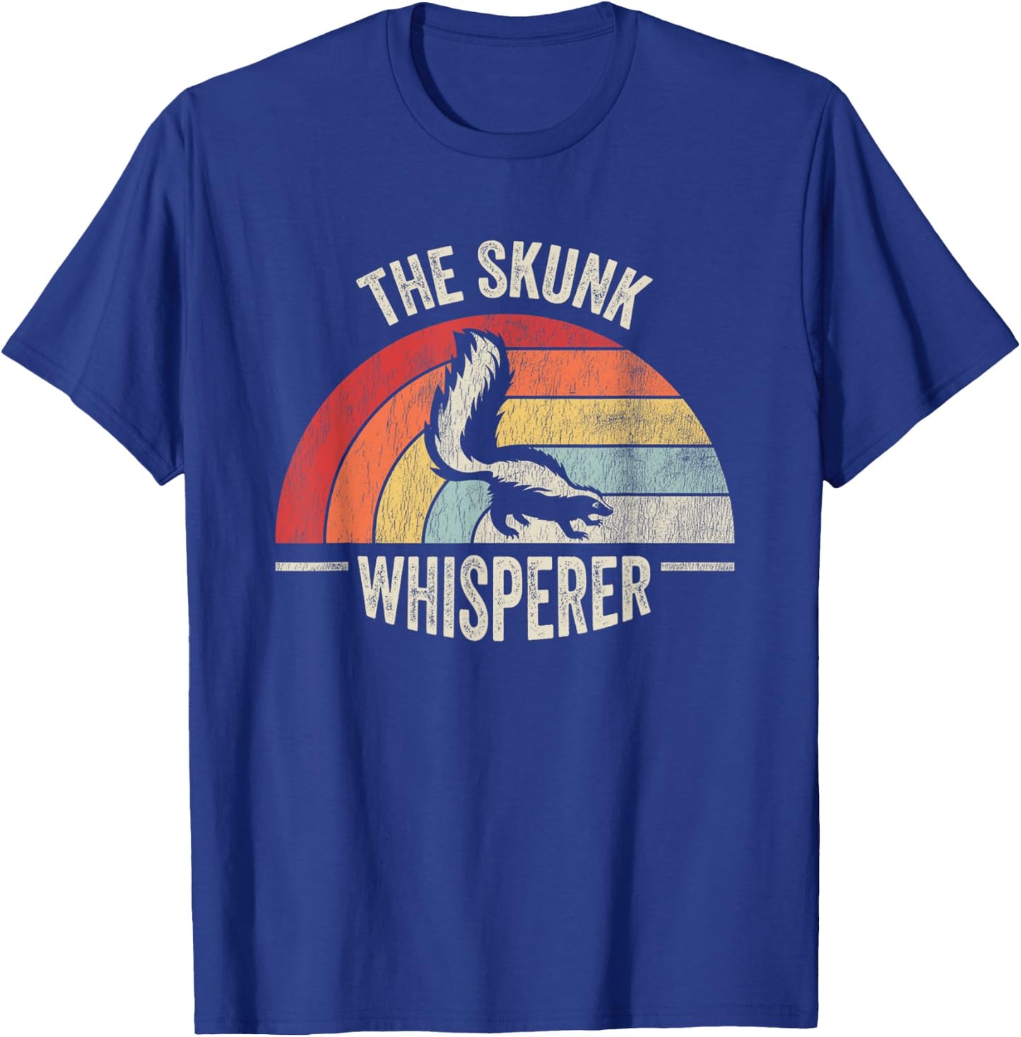 The Skunk Whisperer Rainbow Vintage Art T-Shirt - T-Shirt | Royal
