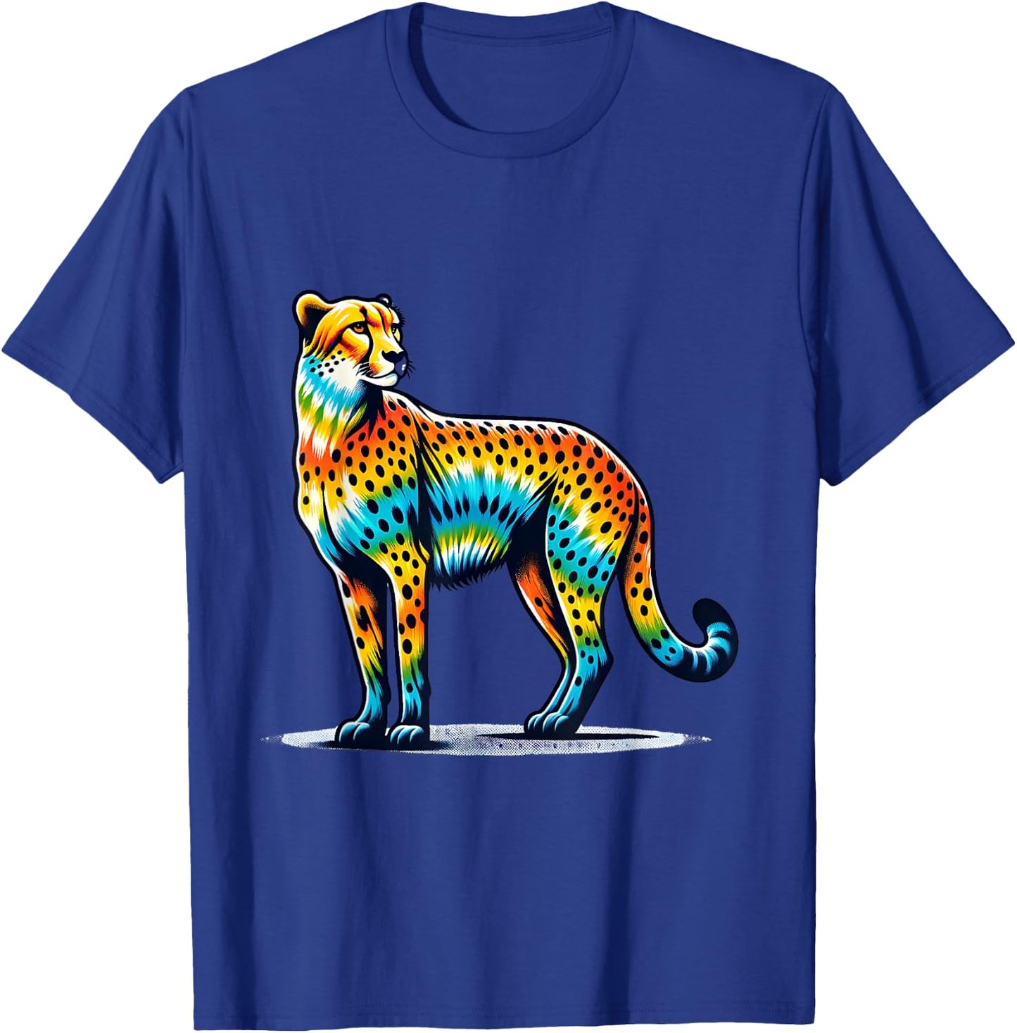Tie Dye Cheetah - Colorful Hippie Wildcat Design T-Shirt - T-Shirt | Royal