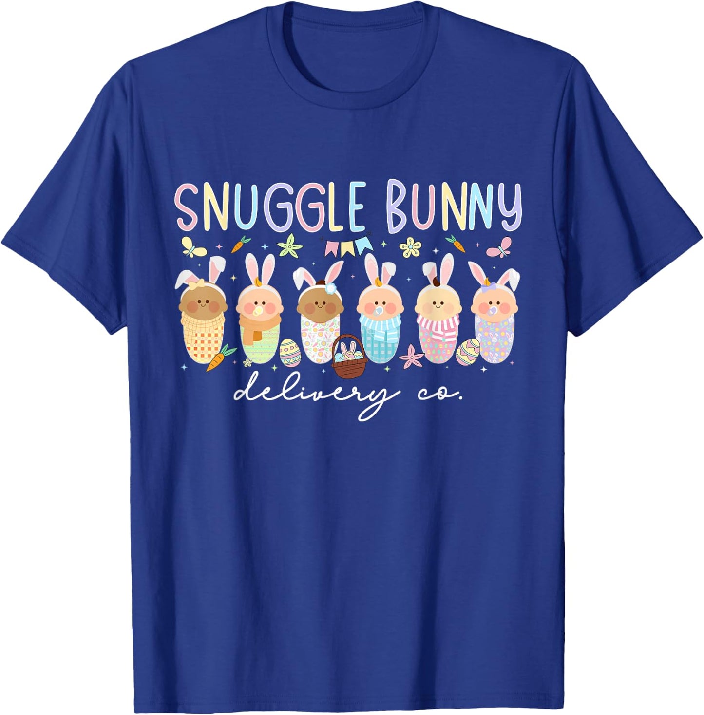 Snuggle Bunny Delivery Co Mother Baby Nurse Easter L&D Nurse T-Shirt - T-Shirt | Royal