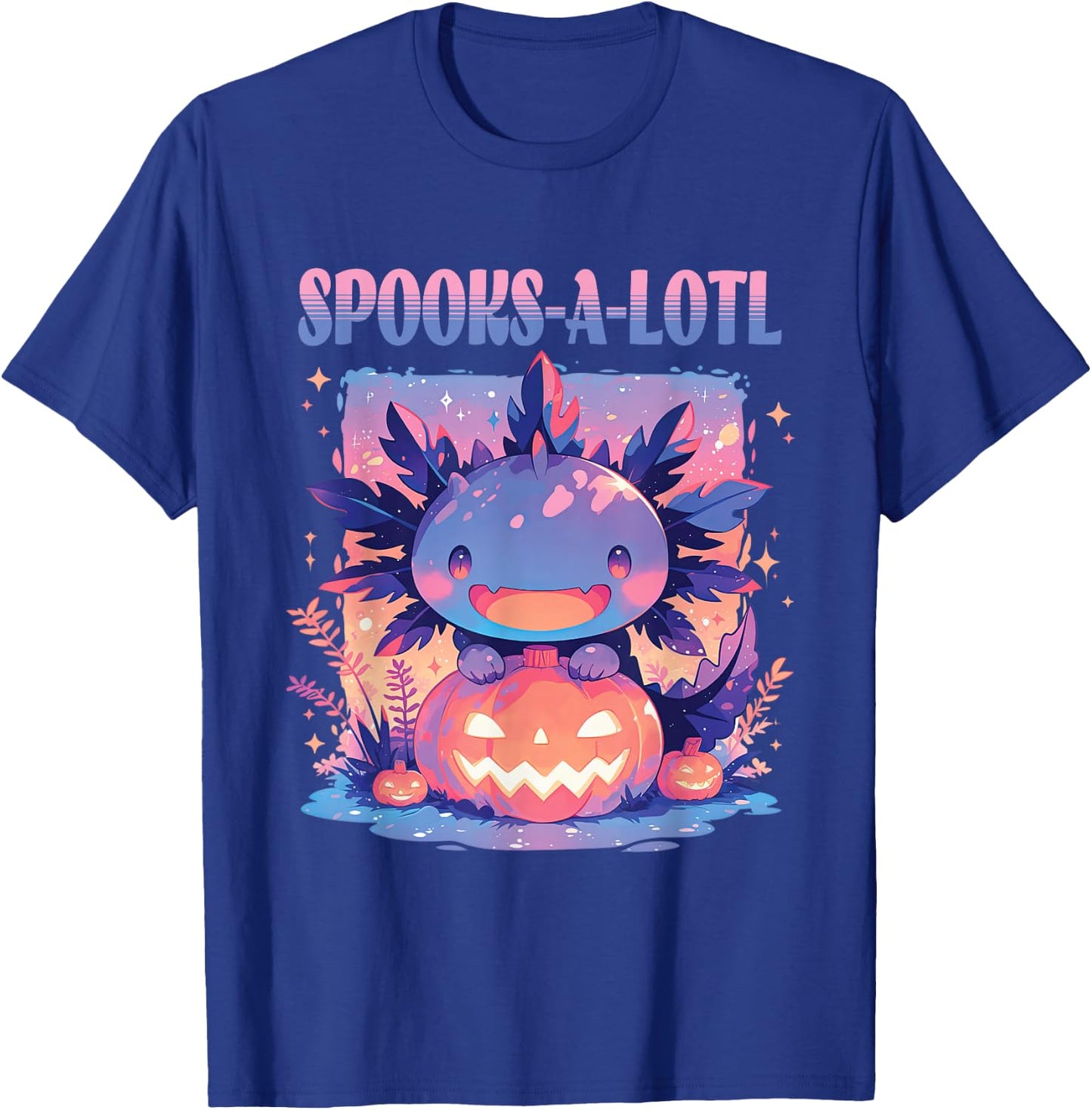 Spooks-A-Lotl Halloween Axolotl T-Shirt - T-Shirt | Royal