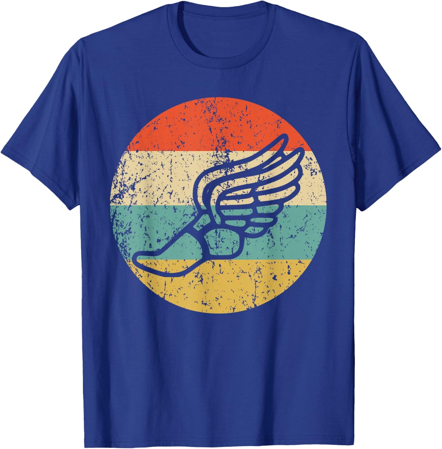 Running Shoe With Wings Retro Style Track T-Shirt - T-Shirt | Royal