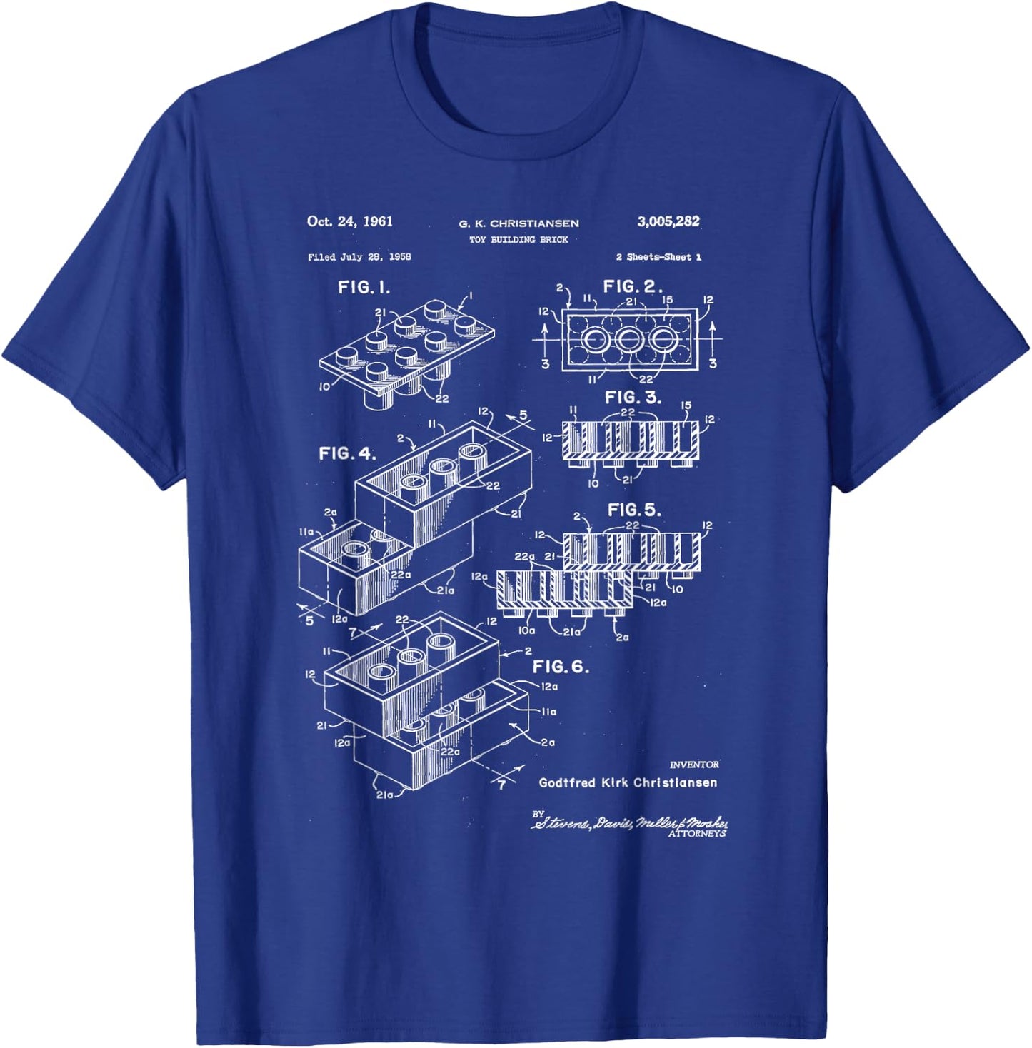 Toy Building Brick Patent , black T-Shirt - T-Shirt | Royal