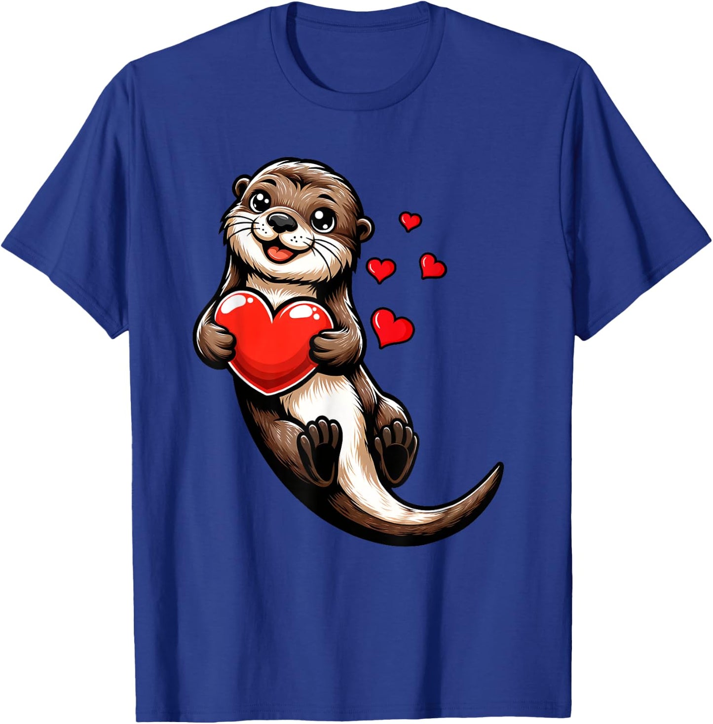 Cute Sea Otter Valentines Heart Lover Funny Boys Girls Kids T-Shirt - T-Shirt | Royal