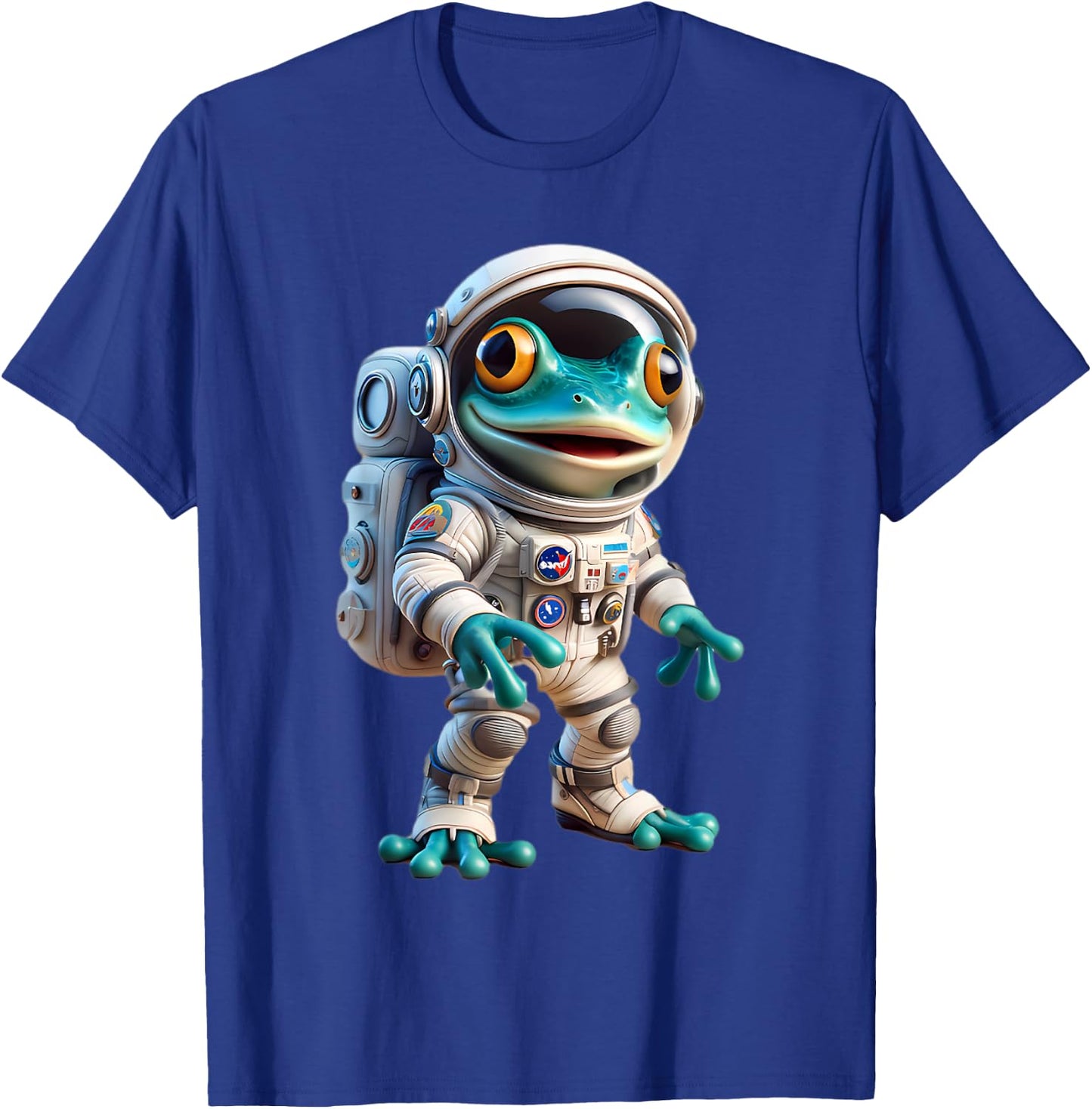 Cute Frog Astronaut Helmet Space Men Women Kids T-Shirt - T-Shirt | Royal