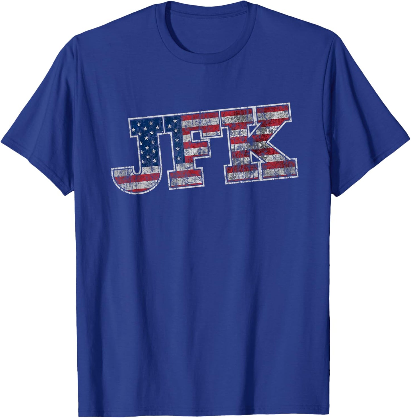 JFK T Shirt - Distressed Flag United States of America T-Shirt - T-Shirt | Royal