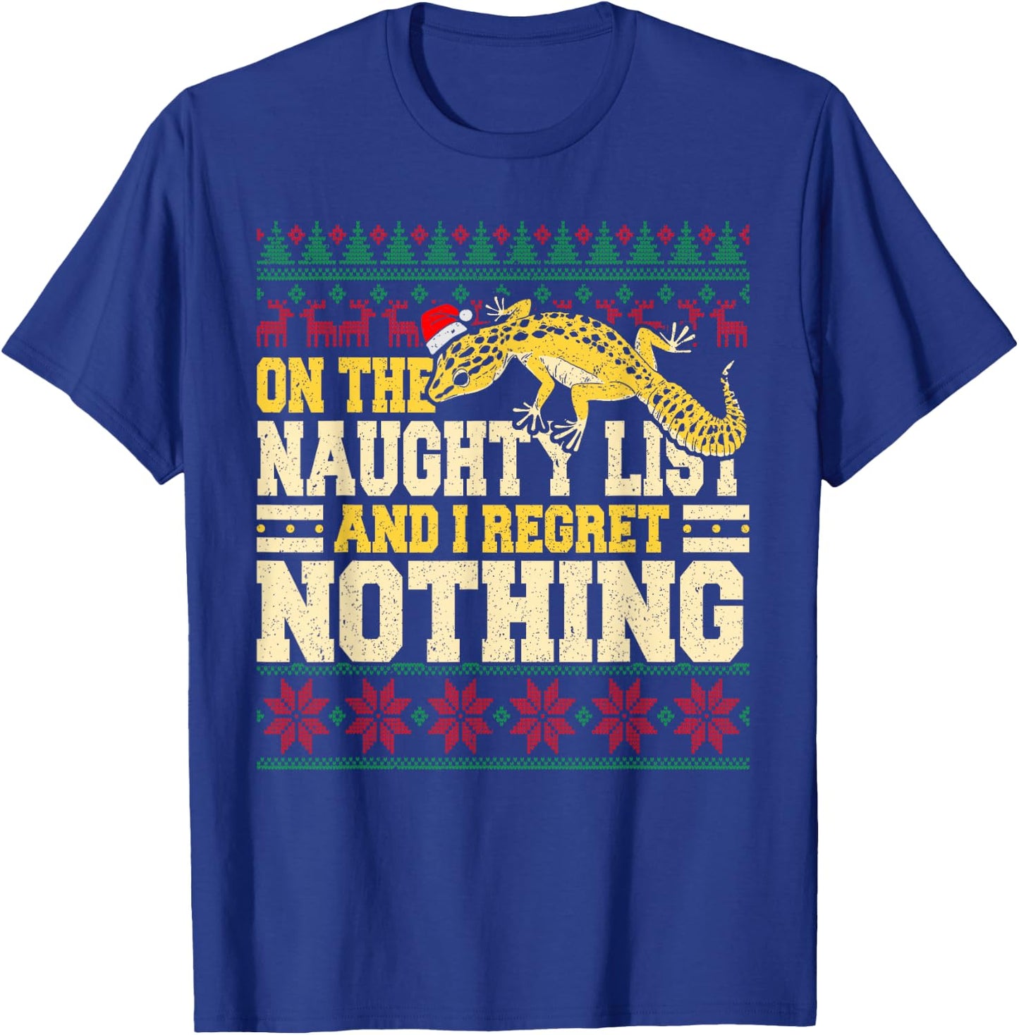 Funny Lizard Reptile - Tiny Dragon Leopard Gecko Christmas T-Shirt - T-Shirt | Royal