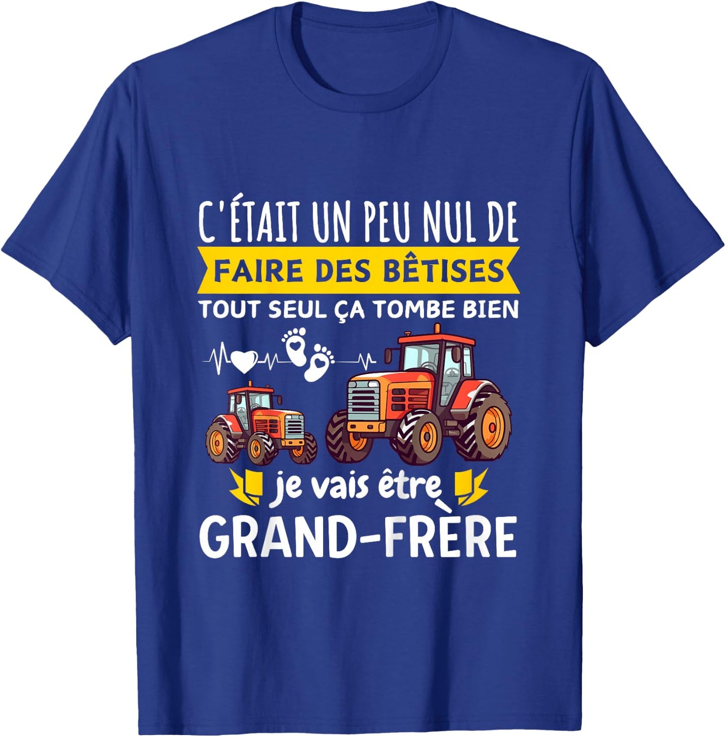 Child Announcement Future Big Brother I Will Be Big Brother Tractor , Black, 2 T-Shirt - T-Shirt | Royal
