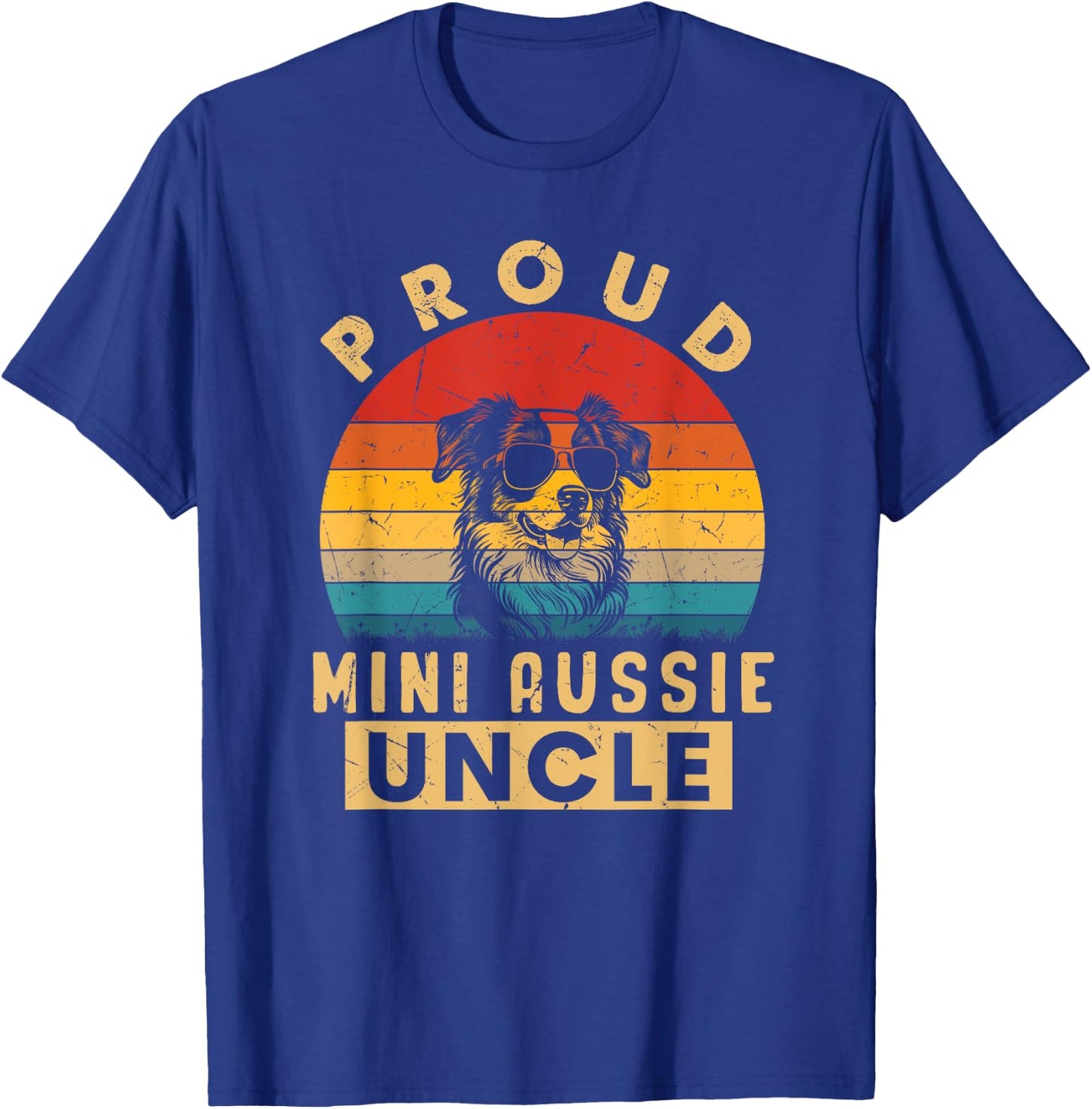 Proud Mini Aussie Uncle Gifts Dog Lovers Dad Fathers Day T-Shirt - T-Shirt | Royal