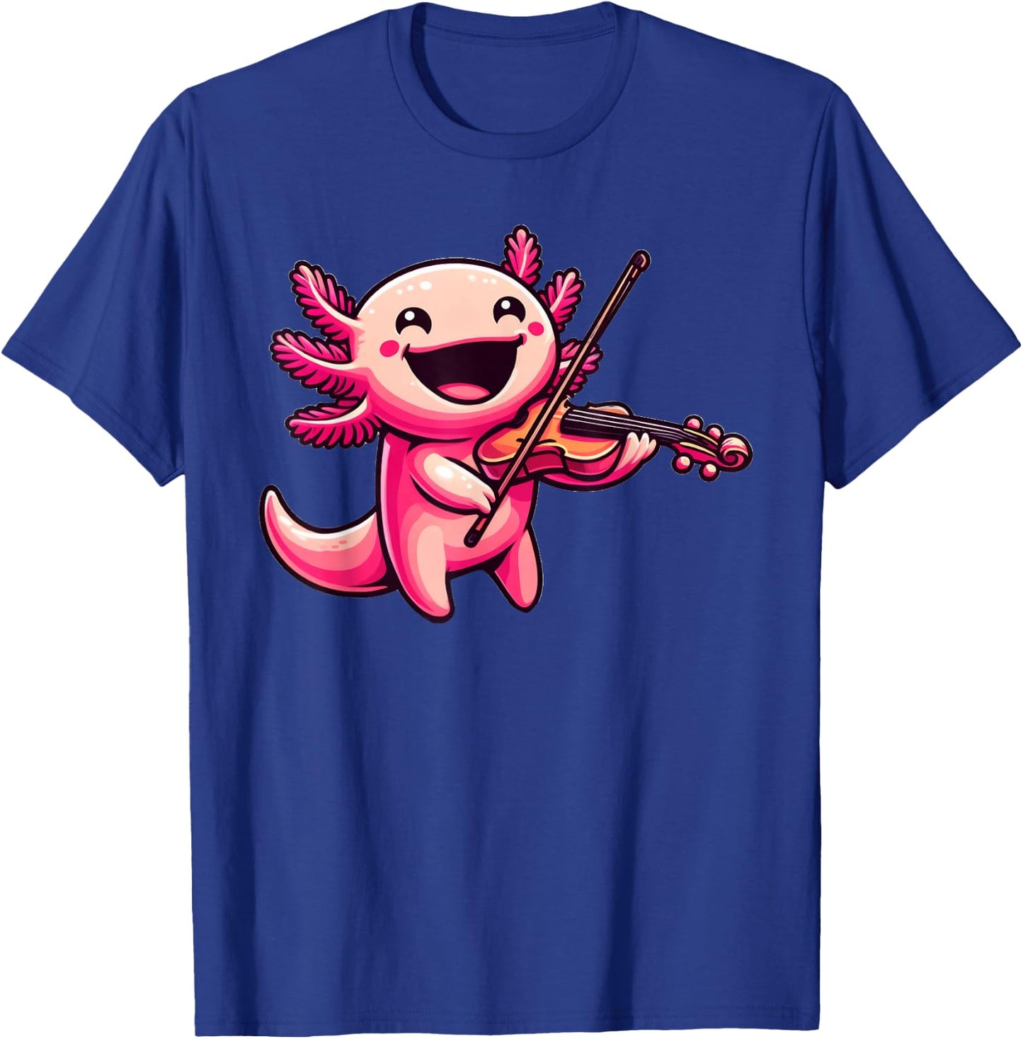Axolotl Playing Violin Axolotls Musician Music T-Shirt - T-Shirt | Royal