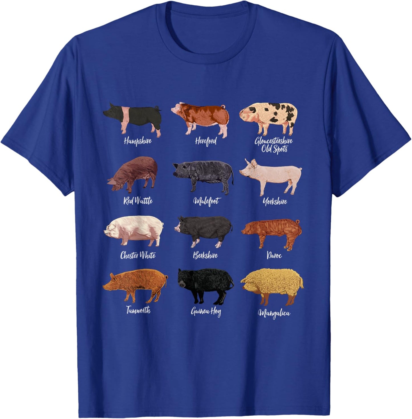 Schweine Zeichnungen - Schweinerassen T-Shirt - T-Shirt | Royal