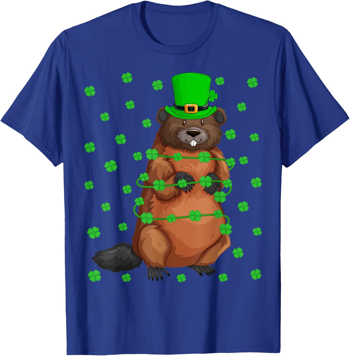 Irish Shamrock Leprechaun Beaver St. Patrick's Day T-Shirt - T-Shirt | Royal