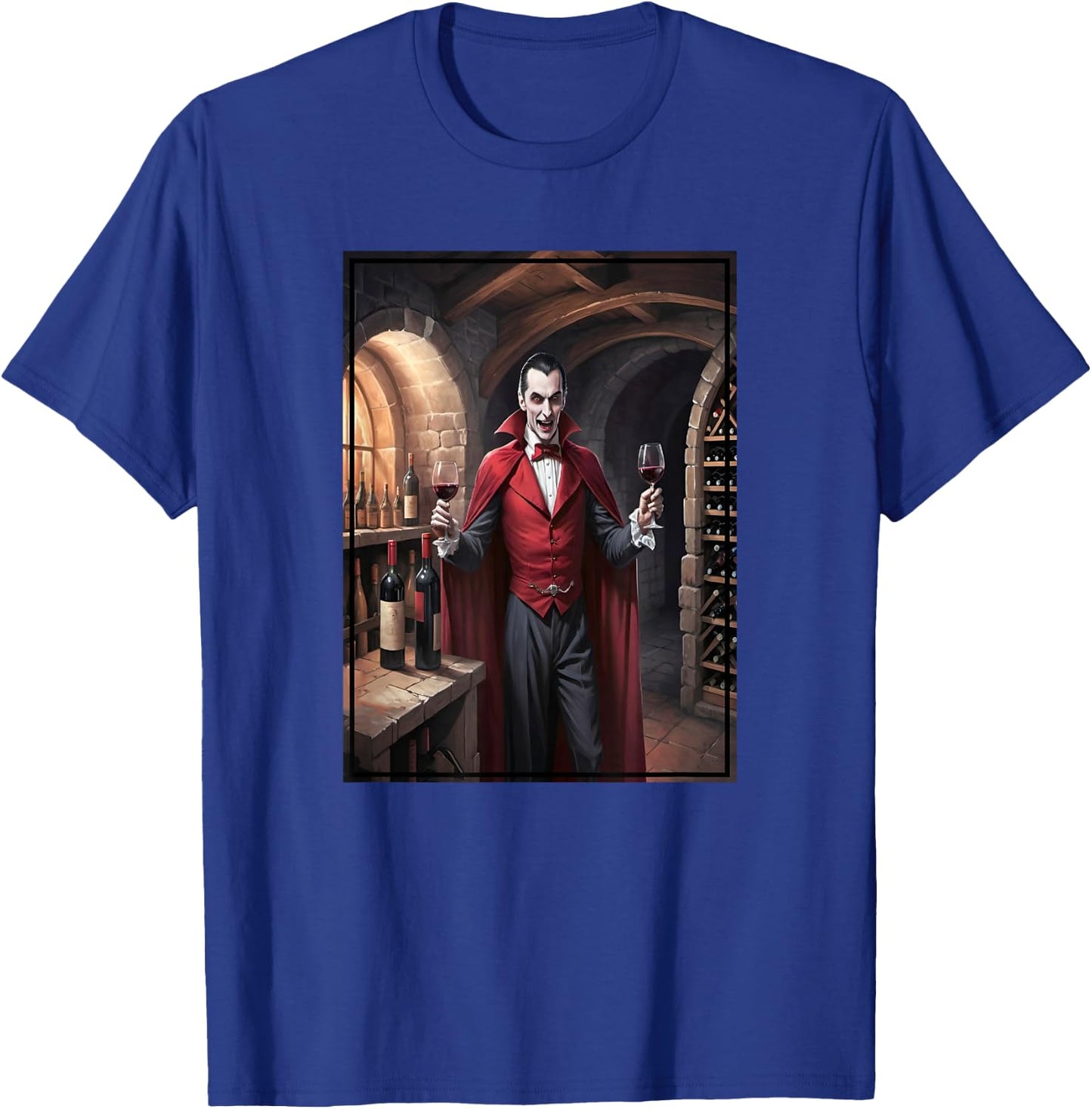 Dracula Wine Tasting in His Transylvanian Castle Cellar T-Shirt - T-Shirt | Royal