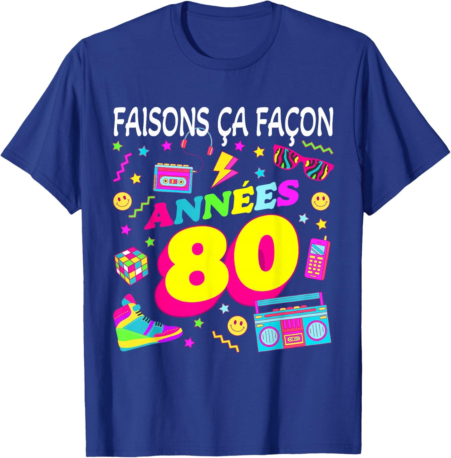 Party 80s Birthday Party 80s Retro Style , Black, S T-Shirt - T-Shirt | Royal