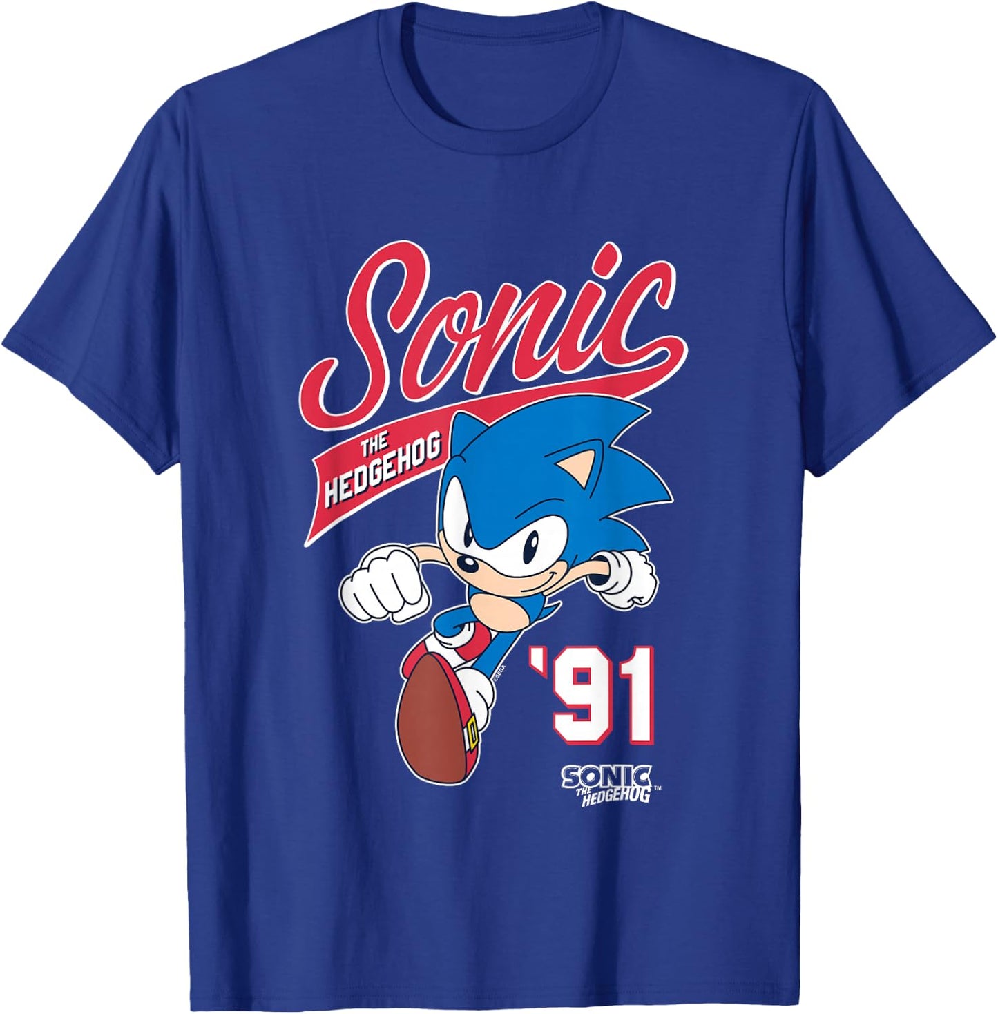 Sonic The Hedgehog '91 Epic Run Sports Style Logo T-Shirt - T-Shirt | Royal