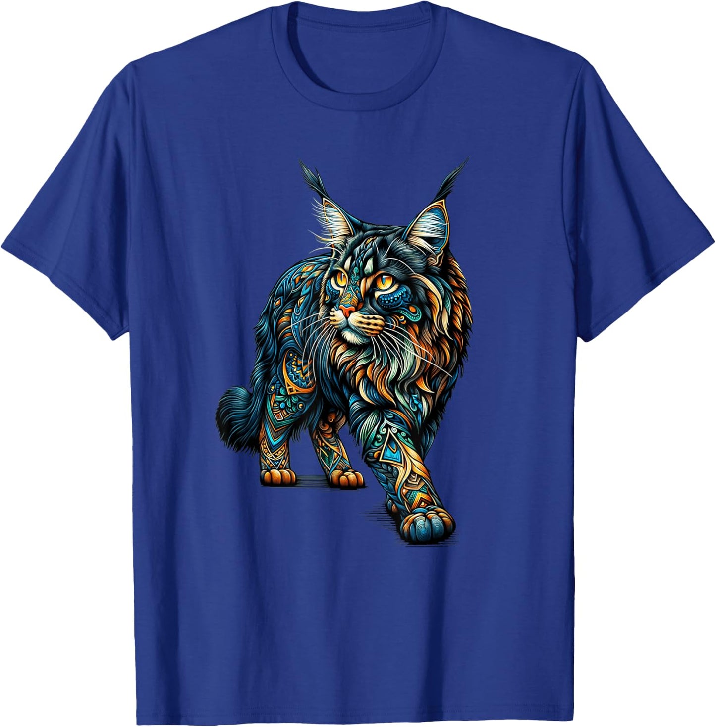Mandala Maine Coon Cat Maine Coons T-Shirt - T-Shirt | Royal