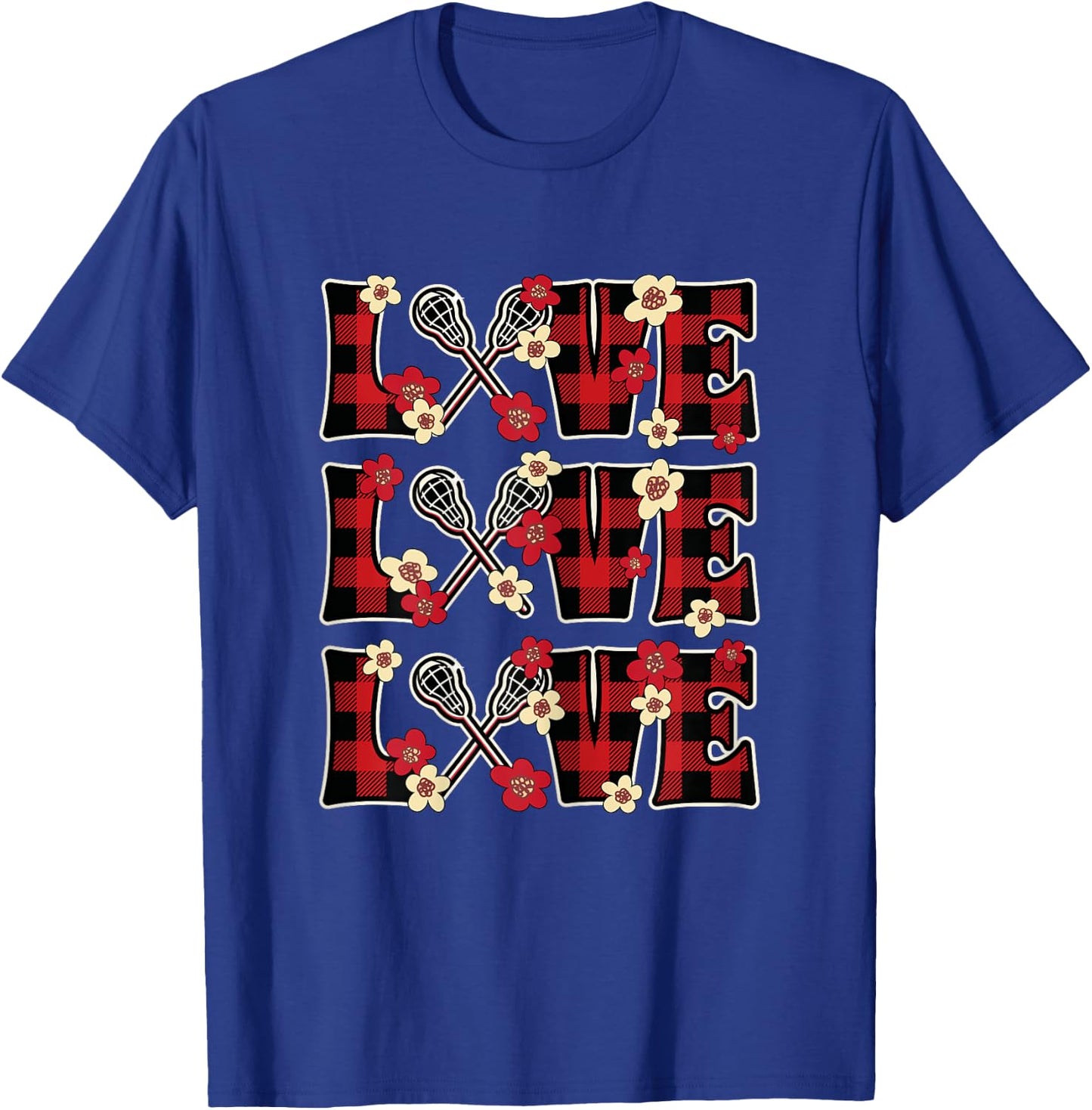 Love Lacrosse Lover Outfit Women Girls Kids Cute Lacrosse T-Shirt - T-Shirt | Royal