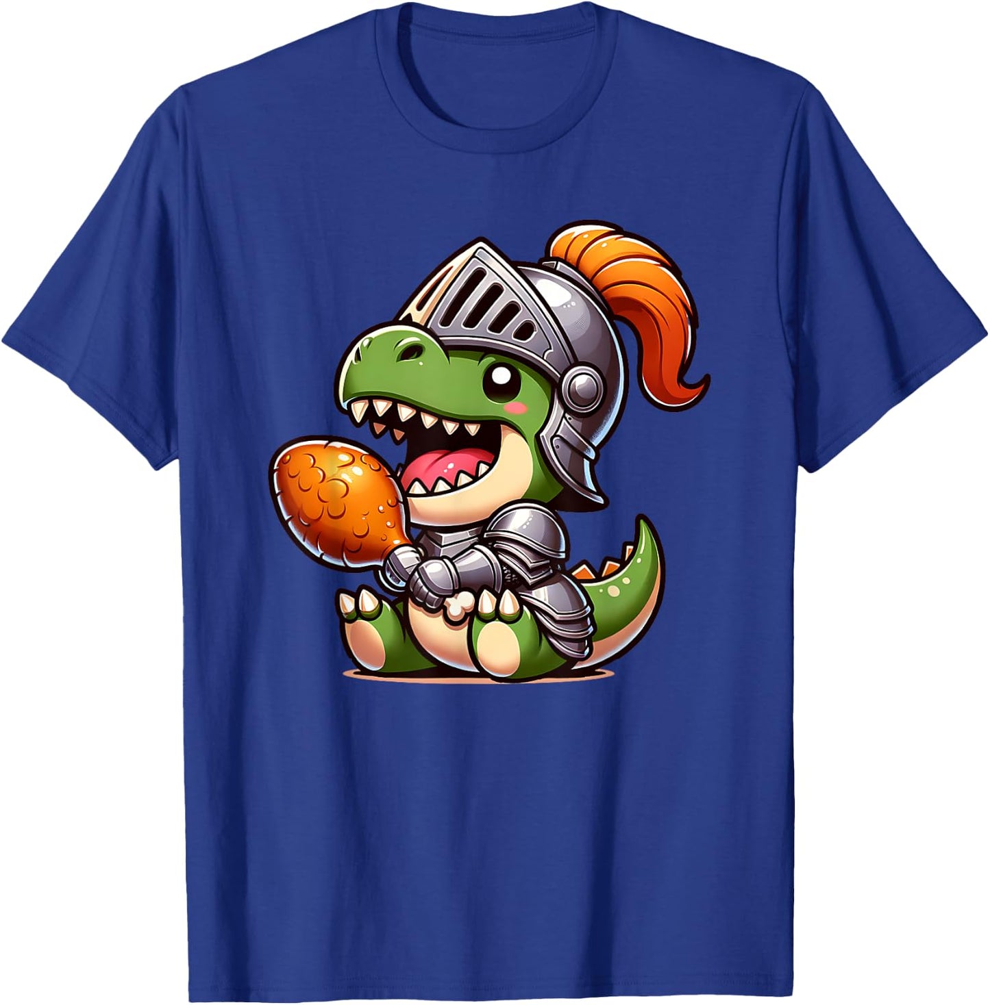Ren Faire T-Rex Dinosaur Medieval Knight Armor Turkey Leg T-Shirt - T-Shirt | Royal