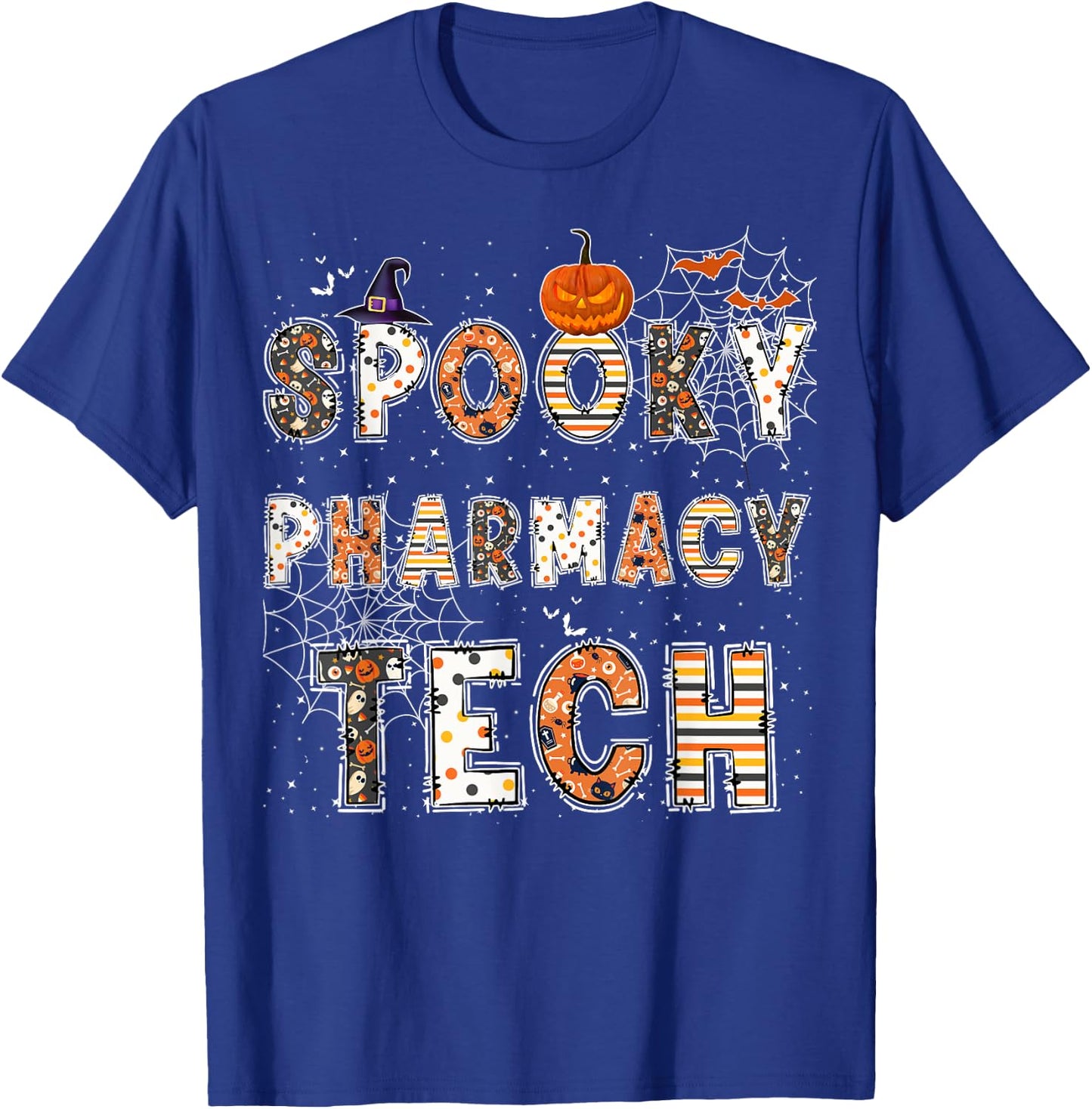 Spooky Pharmacy Technician Halloween Costume Pharmacy Tech T-Shirt - T-Shirt | Royal