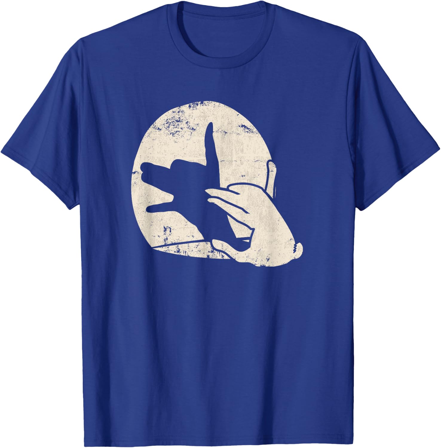 Rabbit Hand Shadow Puppet Bunny Animal Shadow T-Shirt - T-Shirt | Royal