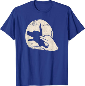 Rabbit Hand Shadow Puppet Bunny Animal Shadow T-Shirt - T-Shirt | Royal