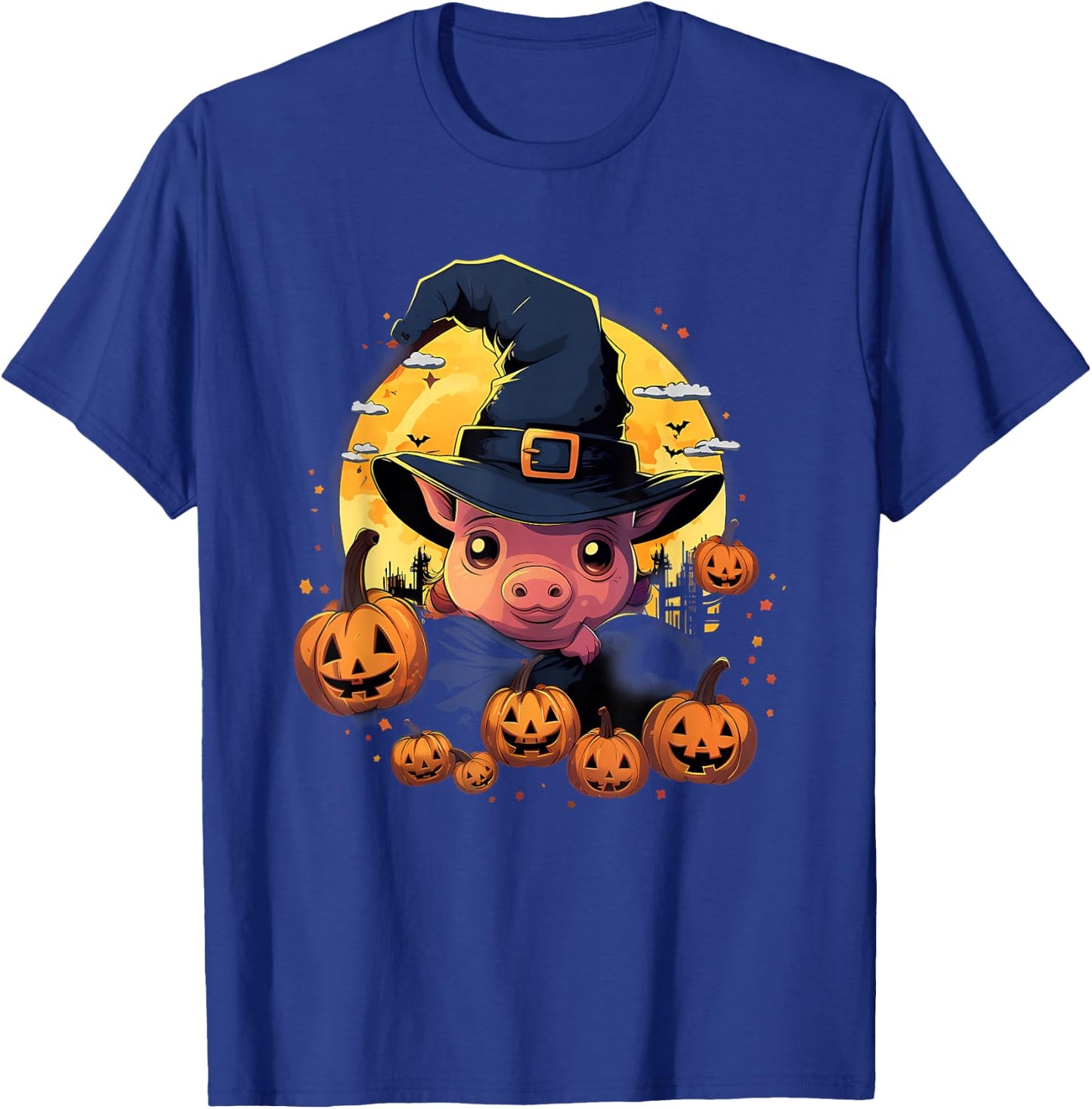 Spooky Pig Witch Halloween T-Shirt - T-Shirt | Royal