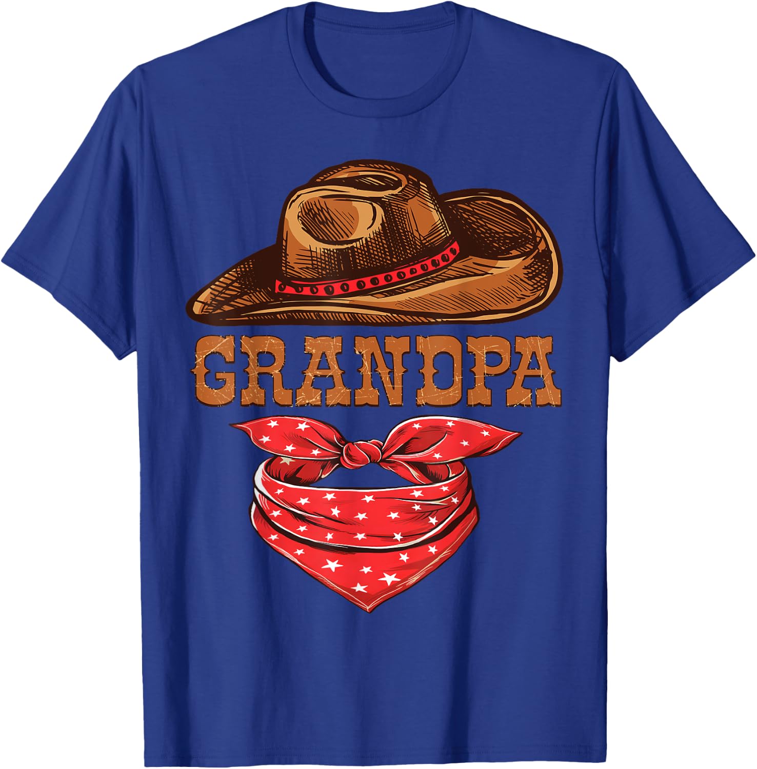 Grandpa Western Birthday Cowboy Cowgirl Family Matching T-Shirt - T-Shirt | Royal