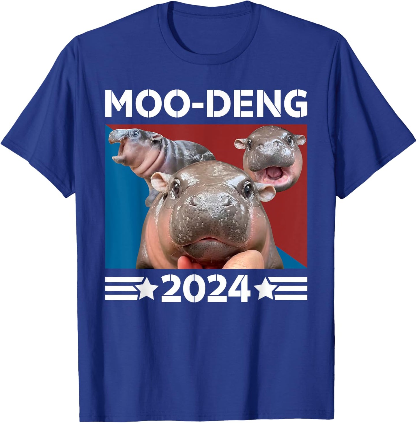 Moo-deng 24 Political Baby Pigmy Hippo Moodeng 2024 Election T-Shirt - T-Shirt | Royal