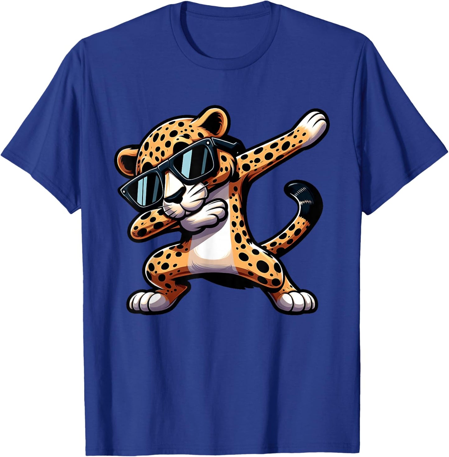 Cool Dabbing Cheetah Leopard Sunglasses Dab Dance Boys Girls T-Shirt - T-Shirt | Royal