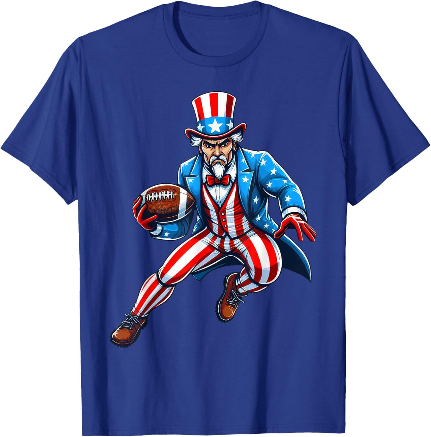 Uncle Sam Football Player 4th of July Patriotic T-Shirt - T-Shirt | Royal