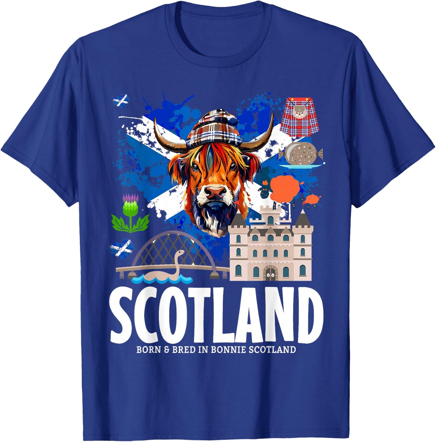Scottish Flag Idea & Scotland Flag Highland Cow T-Shirt - T-Shirt | Royal
