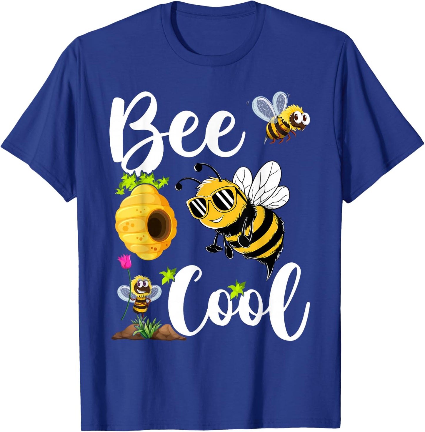 Bee Cool Bumble Bee Boys Girls Kids T-Shirt - T-Shirt | Royal