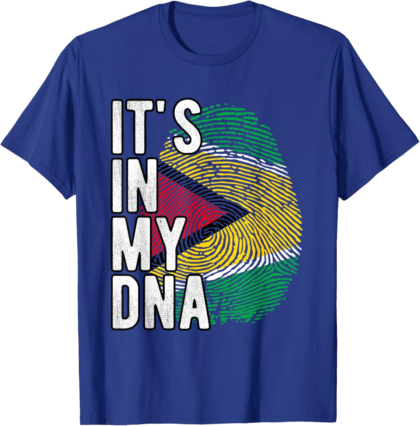Funny it's in my DNA Guyana flag Fingerprint T-Shirt - T-Shirt | Royal