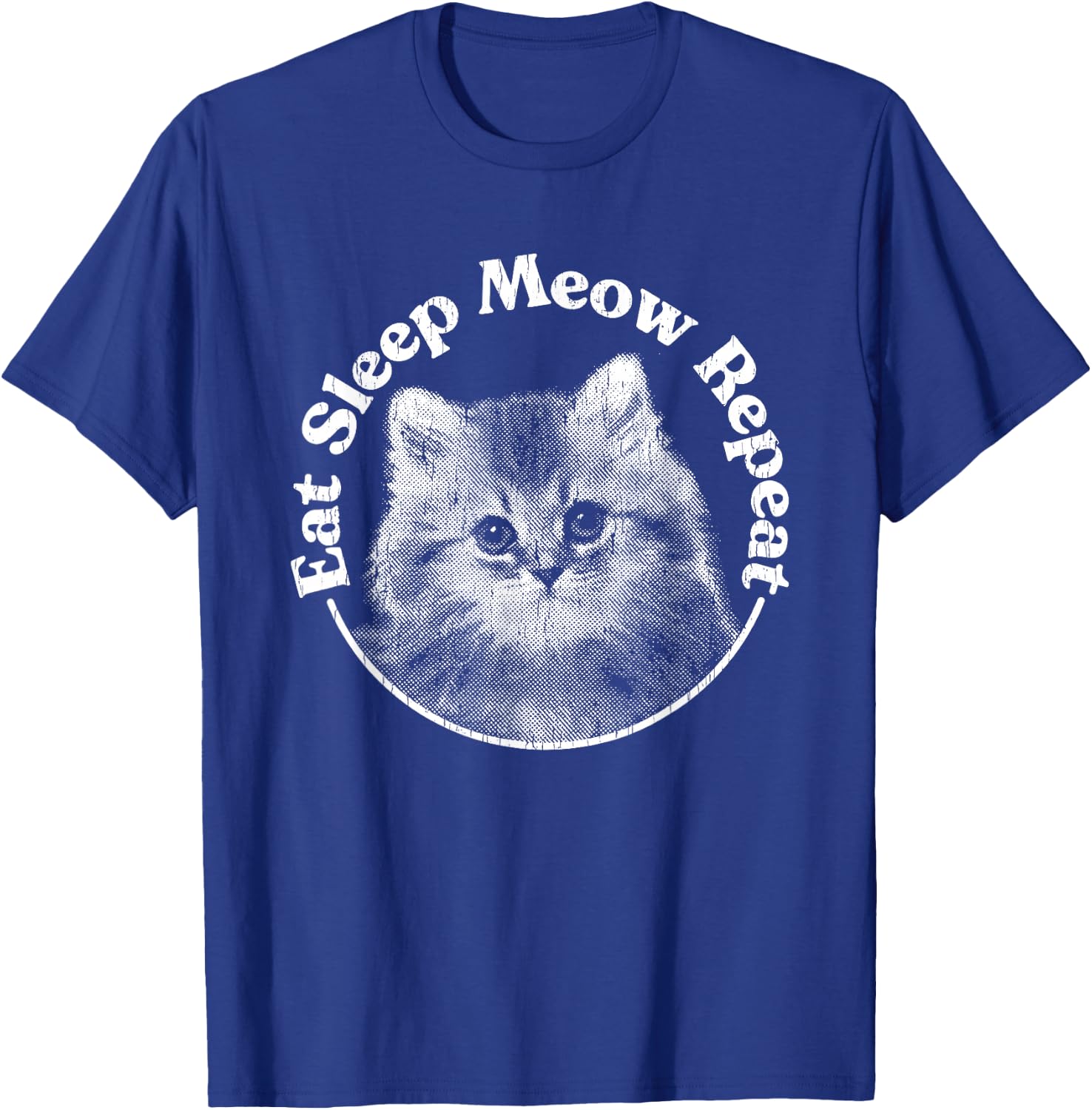 Eat Sleep Meow Repeat T-Shirt - T-Shirt | Royal