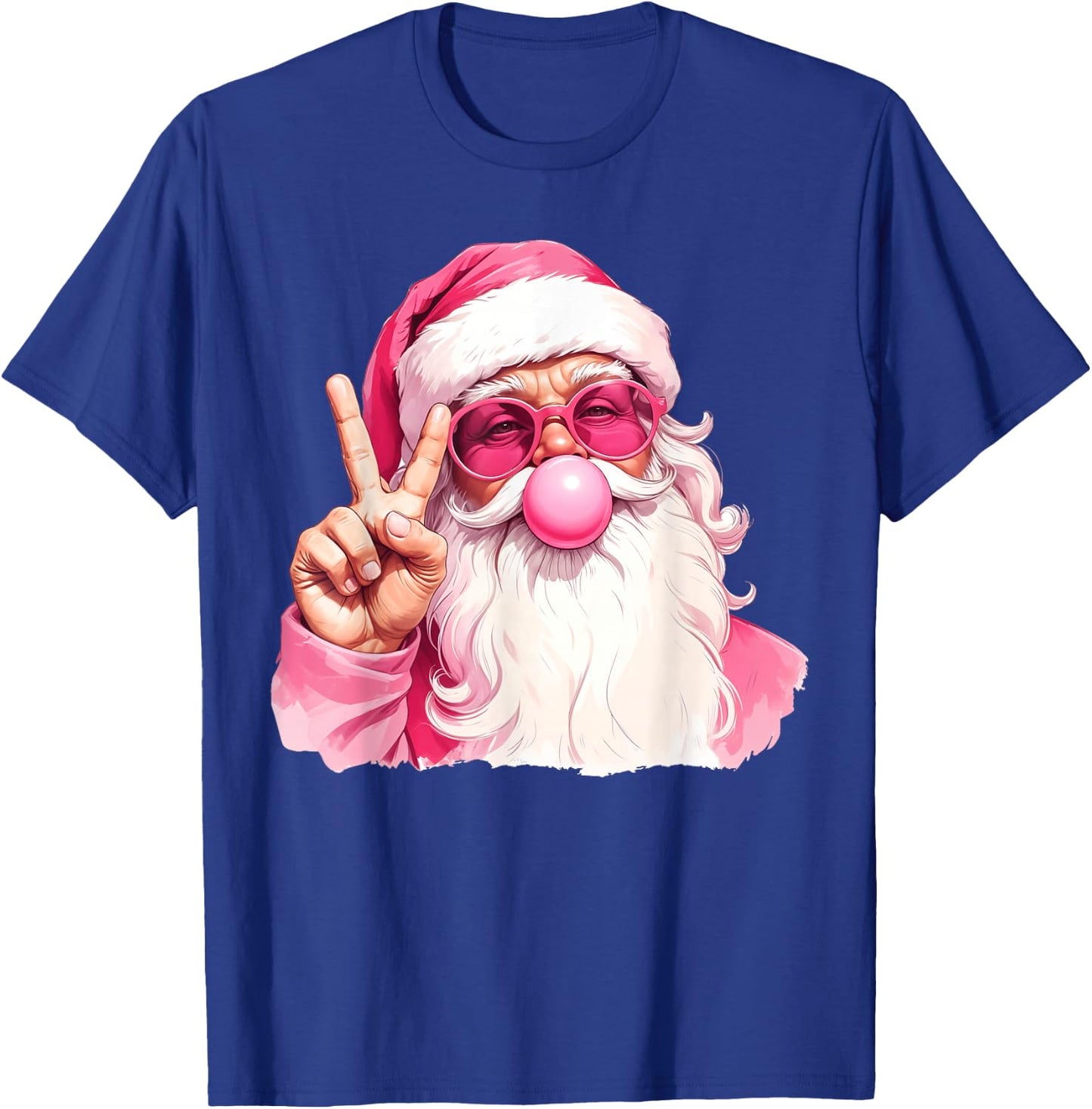 Vintage Retro Santa Christmas Bubble Gum Pink Sunglasses T-Shirt - T-Shirt | Royal