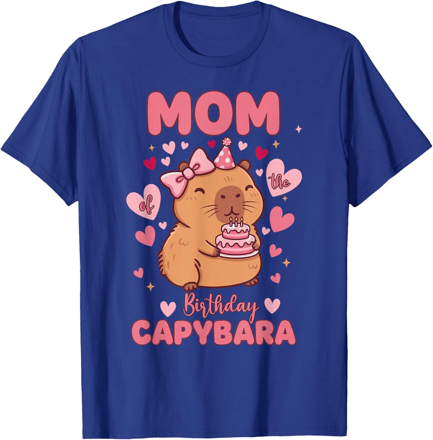 Mom of The Birthday Capybara Kawaii Birthday Girl Matching T-Shirt - T-Shirt | Royal