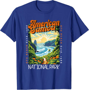 American Samoa National Park Retro Distressed Vintage T-Shirt - T-Shirt | Royal