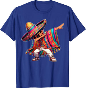 Dabbing Mexican Poncho Cinco de Mayo Men Sombrero Funny Dab T-Shirt - T-Shirt | Royal