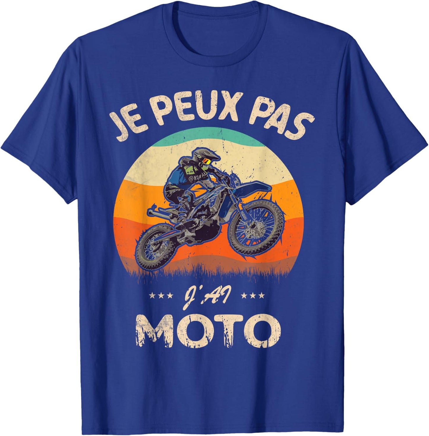 Je Peux Pas J'Ai Moto. Racing Motorcycles Biker Humour T-Shirt - T-Shirt | Royal