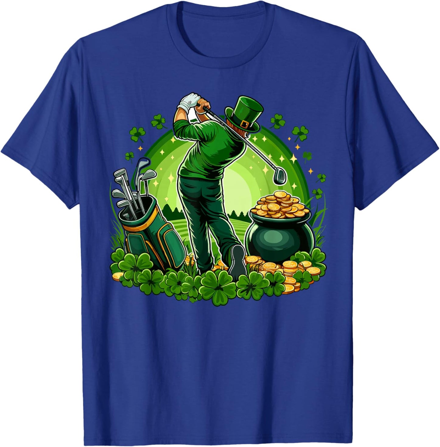 St Paddys Day Golf Men St Patty's Day Golf Golfing Golfer T-Shirt - T-Shirt | Royal