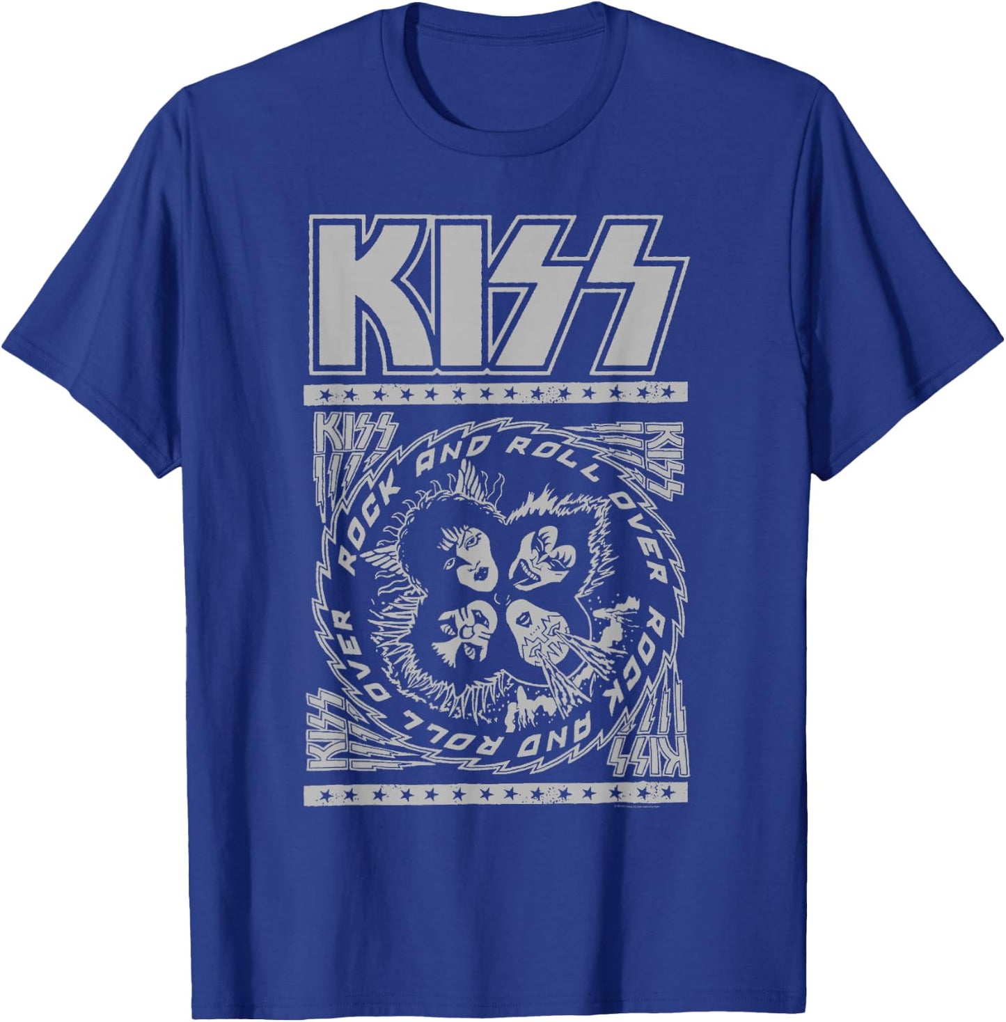 KISS - Rock and Roll Over (White Design) T-Shirt - T-Shirt | Royal