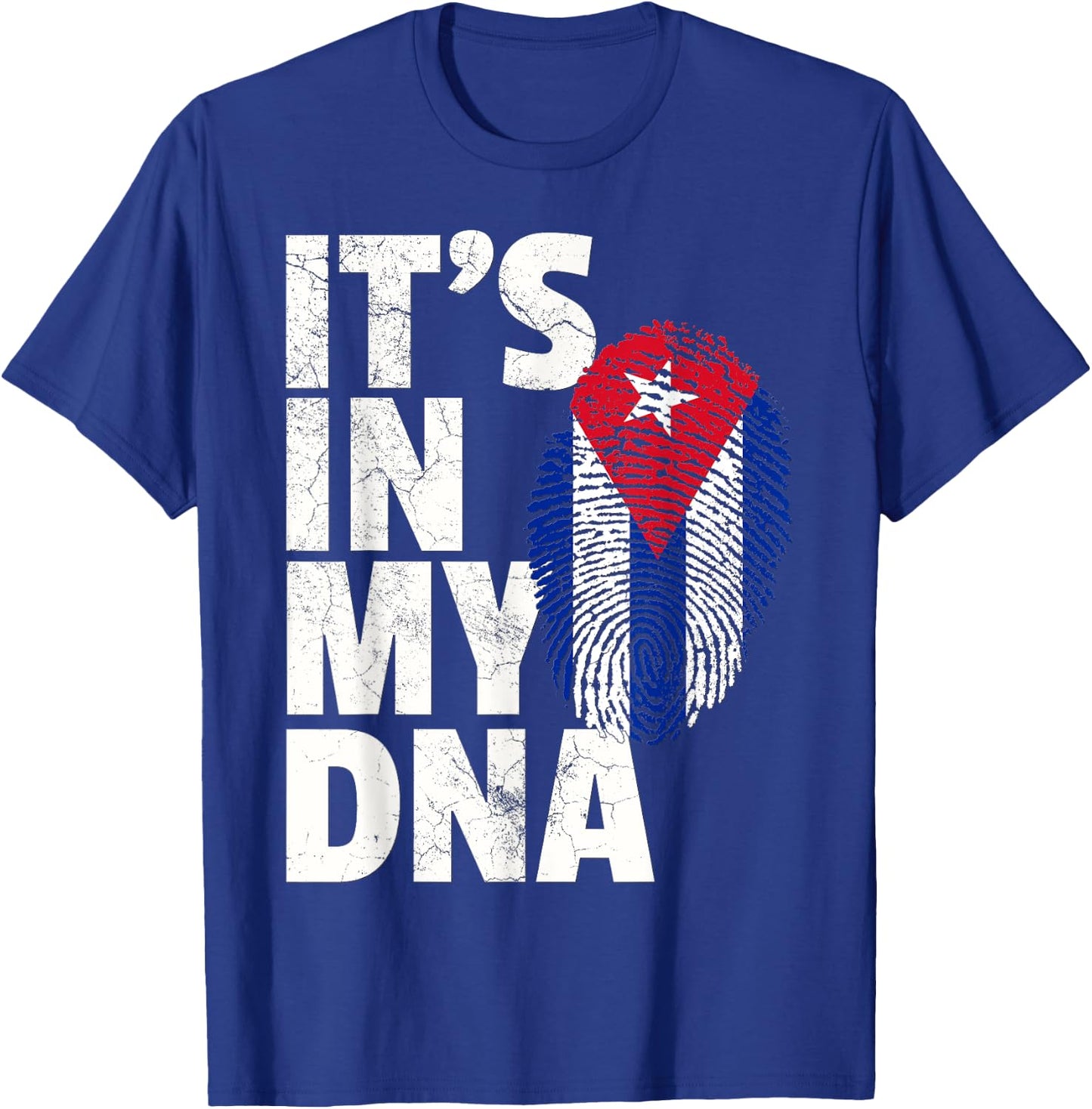IT'S IN MY DNA Cuba Flag Cuban Pride Gift Retro T-Shirt - T-Shirt | Royal