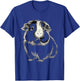 Adorable Meerschweinchen-Linienzeichnung, niedliches , black T-Shirt - T-Shirt | Royal