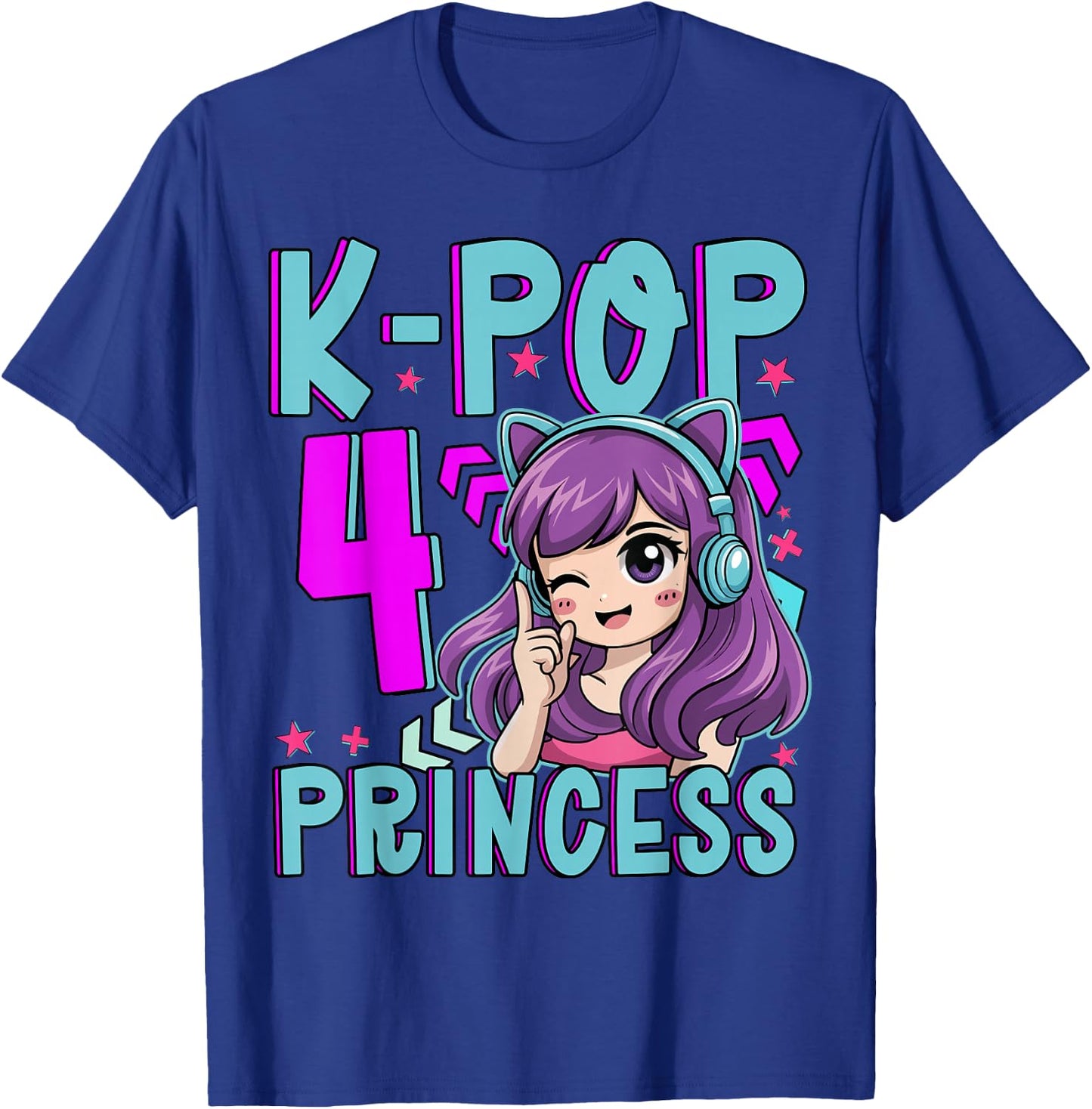 K-Pop Princess Age 4 Years Old Birthday Kid T-Shirt - T-Shirt | Royal