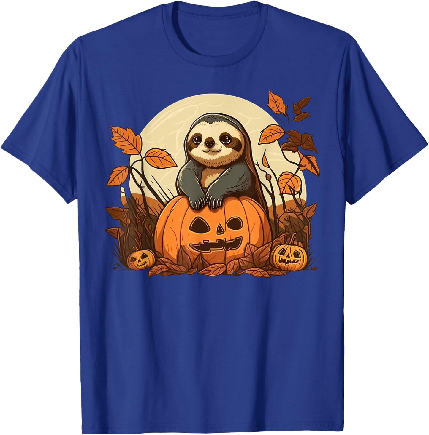 Pumpkin Sloth costume on Sloth Halloween T-Shirt - T-Shirt | Royal
