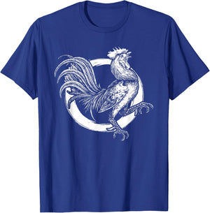 Red Rooster Chicken Cockfighting Fighting Cocks Cockerel T-Shirt - T-Shirt | Royal