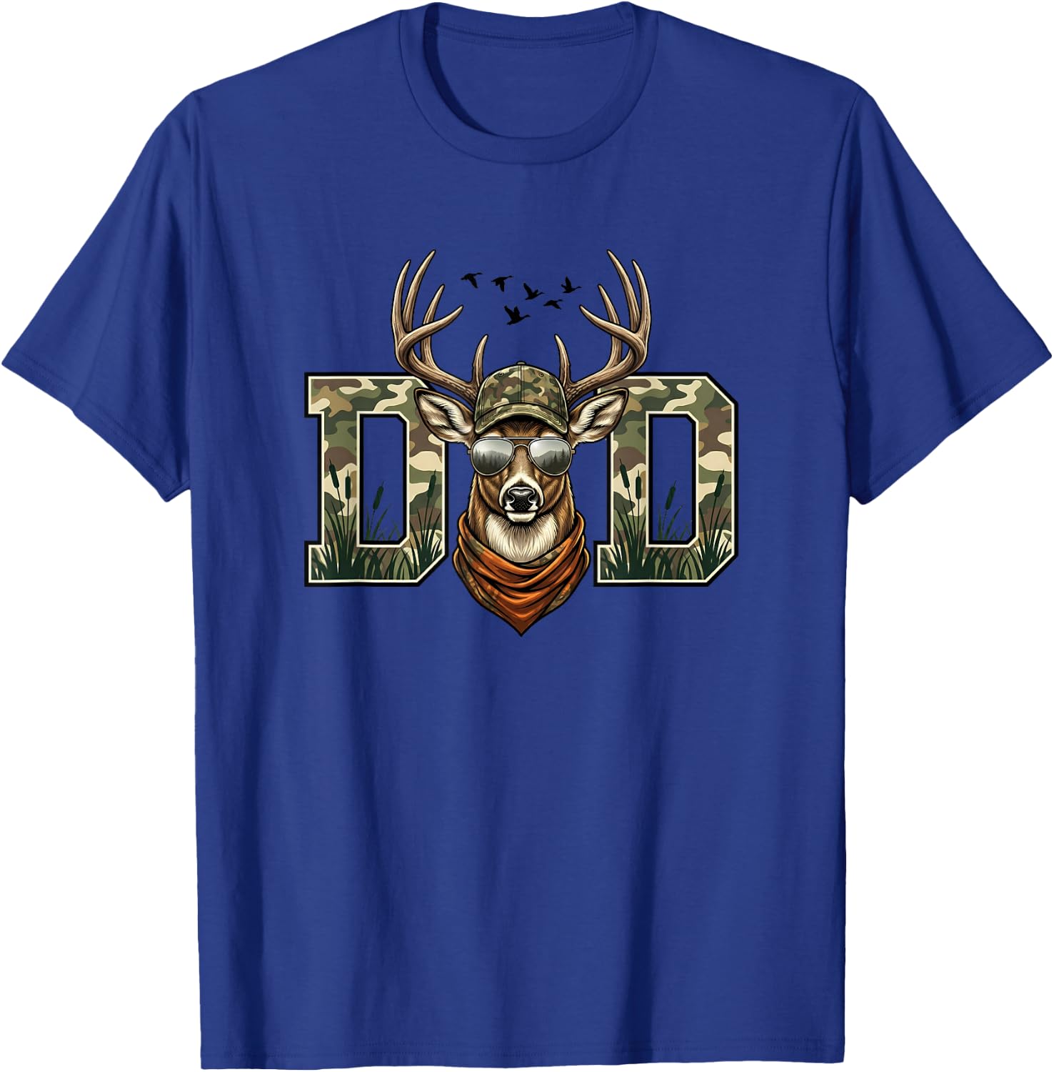 Camo Hunting Deer Dad T-Shirt - T-Shirt | Royal