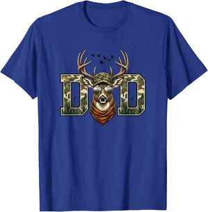 Camo Hunting Deer Dad T-Shirt - T-Shirt | Royal