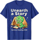 Unearth A Story Summer Reading 2026 Dinosaur Book Floral T-Shirt - T-Shirt | Royal